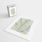 Botanical Line Art 1, Neutral Sage Green Minimalist Modern Art by Synplus Jigsaw Puzzle Gallery Image 2