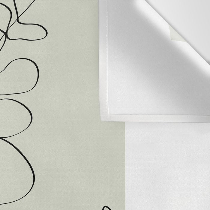 Botanical Line Art 1, Neutral Sage Green Minimalist Modern Art by Synplus Wall Tapestry Gallery Image 3