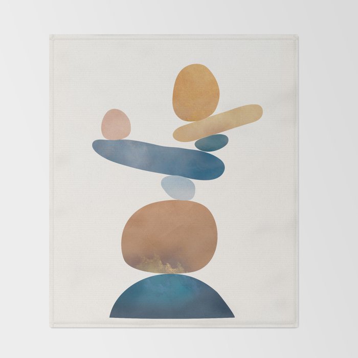Balancing Stones 28 Throw Blanket Gallery Image 2