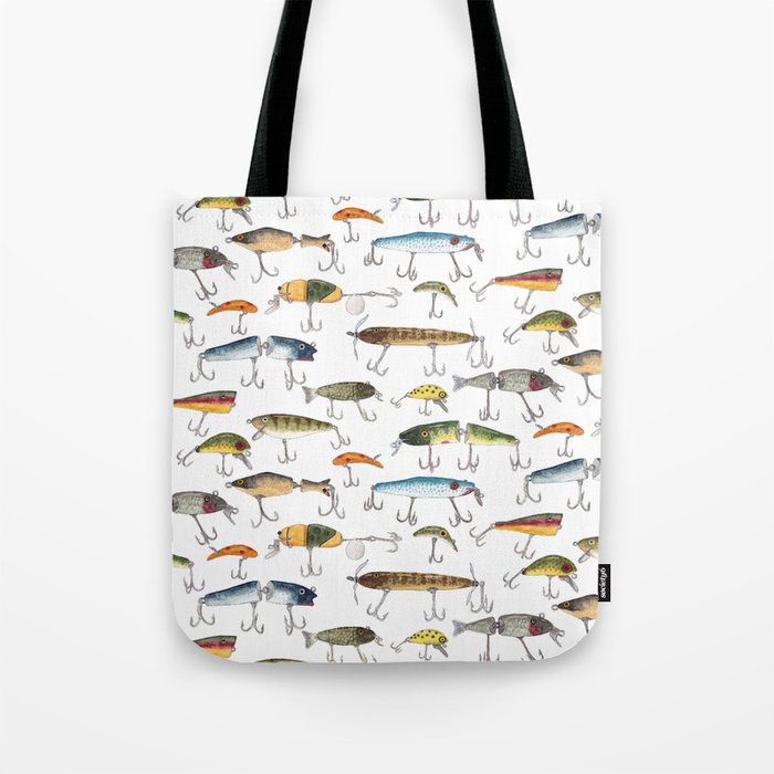 Vintage Fishing Lures Tote Bag Gallery Image 1