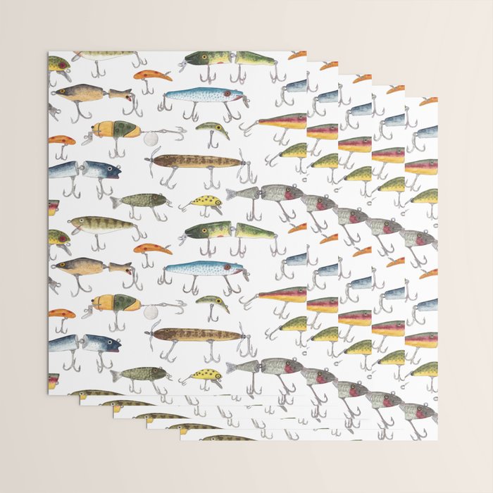 Vintage Fishing Lures Wrapping Paper Gallery Image 3