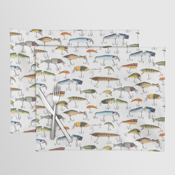 Vintage Fishing Lures Placemat Gallery Image 1