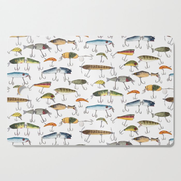 Vintage Fishing Lures Cutting Board Gallery Image 1
