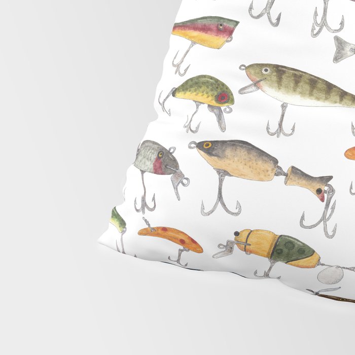Vintage Fishing Lures Pillow Sham Gallery Image 4