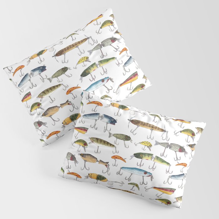 Vintage Fishing Lures Pillow Sham Gallery Image 3