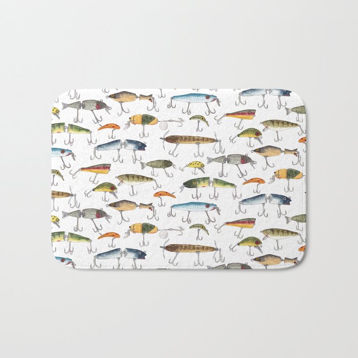 Vintage Fishing Lures Bath Mat Gallery Image 1
