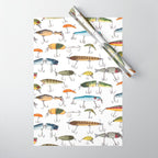 Vintage Fishing Lures Wrapping Paper Gallery Image 1
