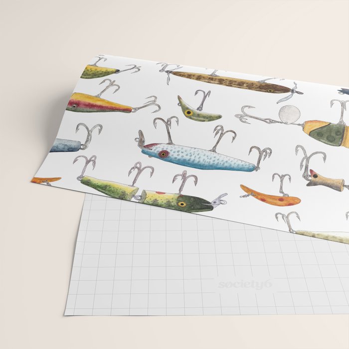 Vintage Fishing Lures Wrapping Paper Gallery Image 2
