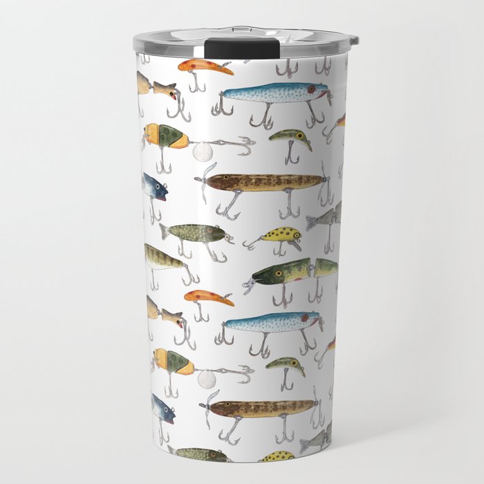 Vintage Fishing Lures Travel Mug Gallery Image 1