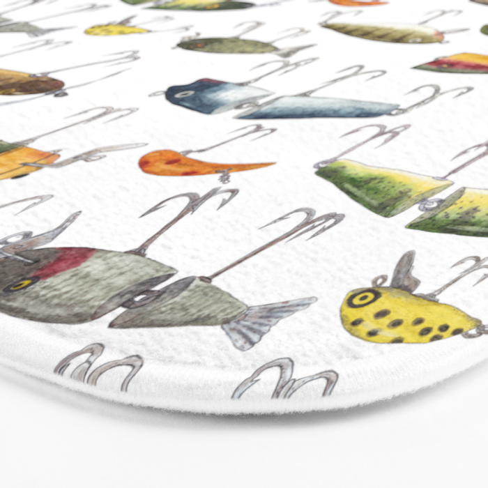 Vintage Fishing Lures Bath Mat Gallery Image 3