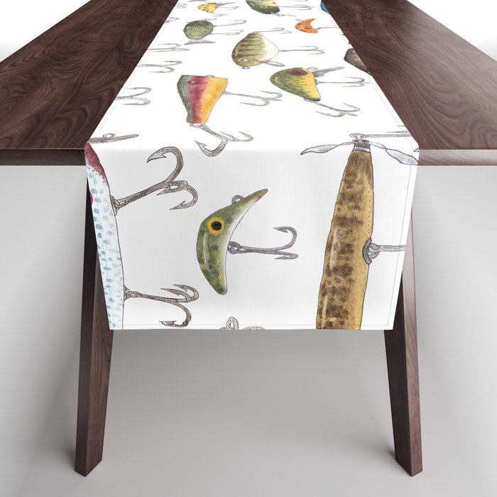 Vintage Fishing Lures Table Runner Gallery Image 1