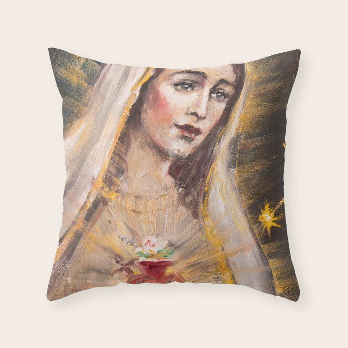 Immaculate Heart of Our Lady of Fatima Throw Pillow Gallery Image 1