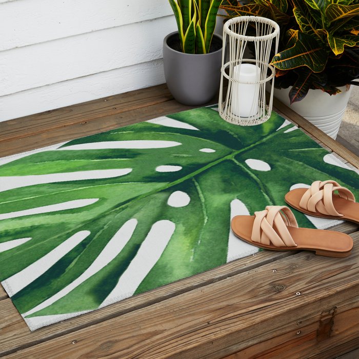 Monstera Leaf Outdoor Rug Gallery Image 2
