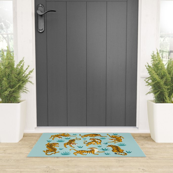 Tigers and tropical leaves. Welcome Mat Gallery Image 3