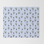 Turkish Ebru - Purple Tulip Throw Blanket Gallery Image 2