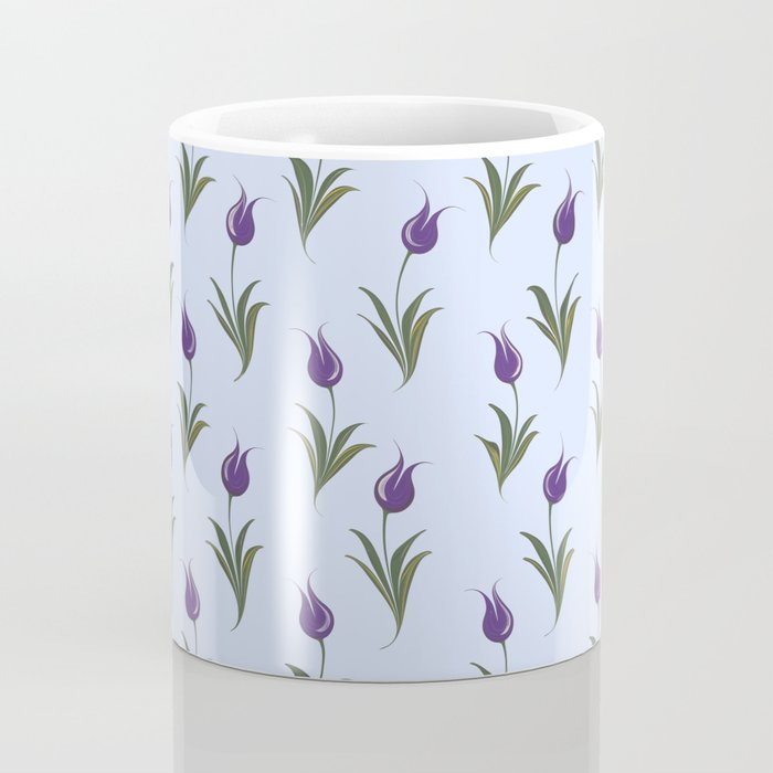 Turkish Ebru - Purple Tulip Coffee Mug Gallery Image 4