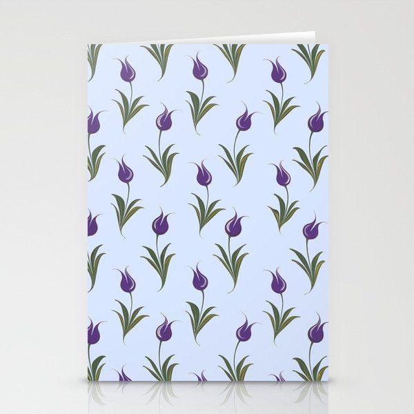 Turkish Ebru - Purple Tulip Stationery Card Gallery Image 2