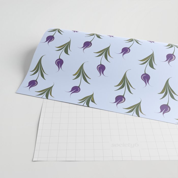 Turkish Ebru - Purple Tulip Wrapping Paper Gallery Image 2