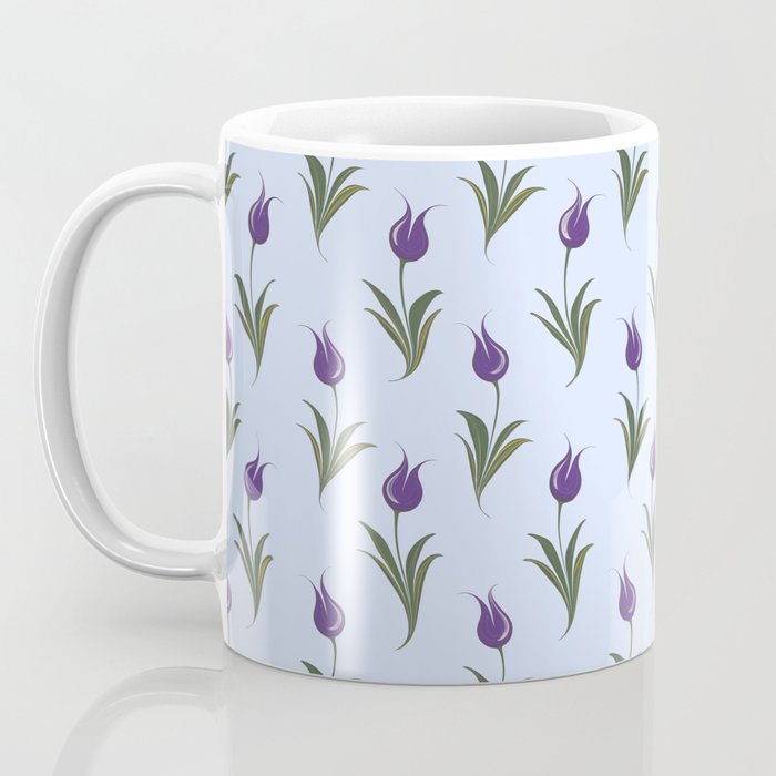 Turkish Ebru - Purple Tulip Coffee Mug Gallery Image 3