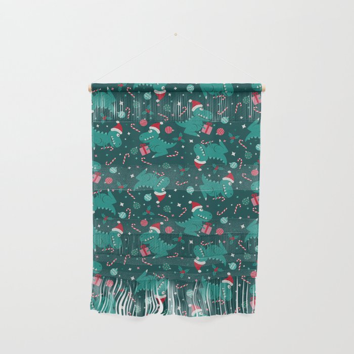 Christmas Dinosaurs Dinos Dinosaur Wall Hanging Gallery Image 1