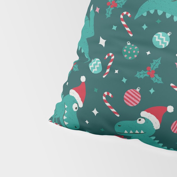 Christmas Dinosaurs Dinos Dinosaur Pillow Sham Gallery Image 4