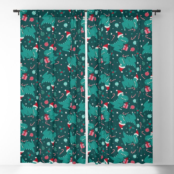 Christmas Dinosaurs Dinos Dinosaur Window Curtain Gallery Image 5