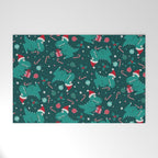 Christmas Dinosaurs Dinos Dinosaur Welcome Mat Gallery Image 1