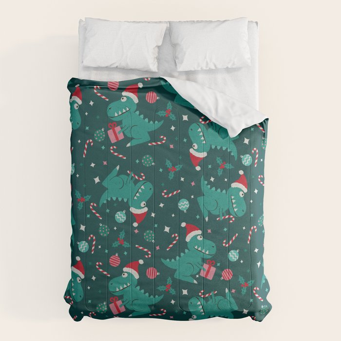 Christmas Dinosaurs Dinos Dinosaur Comforter Gallery Image 6