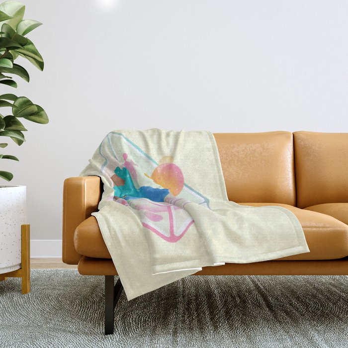 Ocean terrarium - Bobtail squids Throw Blanket Gallery Image 1