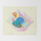 Ocean terrarium - Bobtail squids Throw Blanket Gallery Image 2