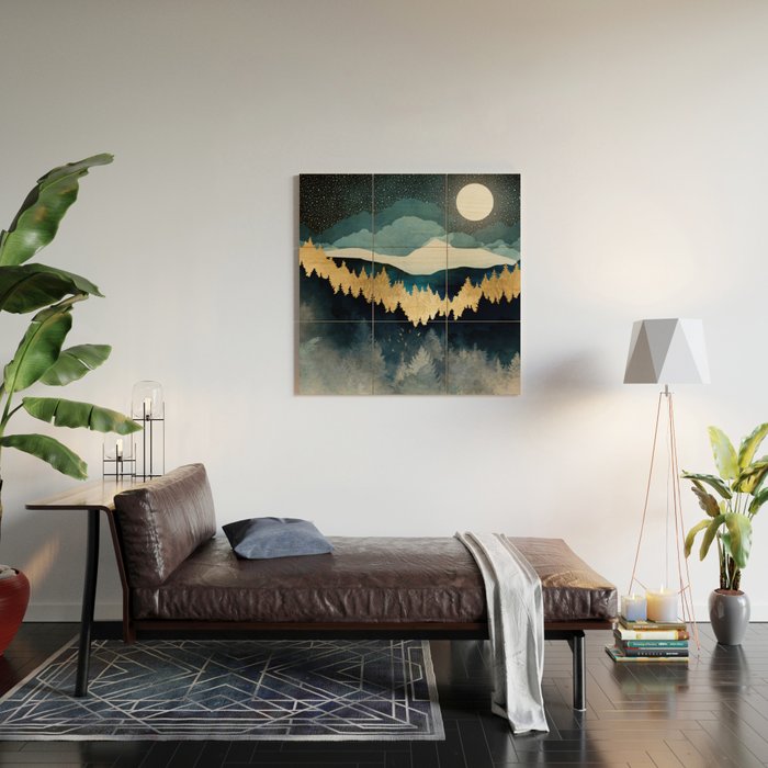 Indigo Night Wood Wall Art Gallery Image 2