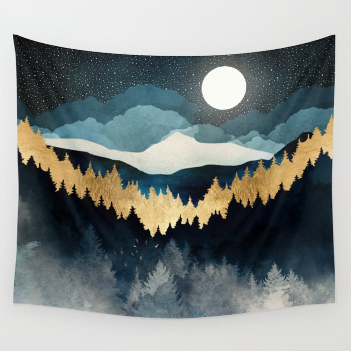 Indigo Night Wall Tapestry Gallery Image 4