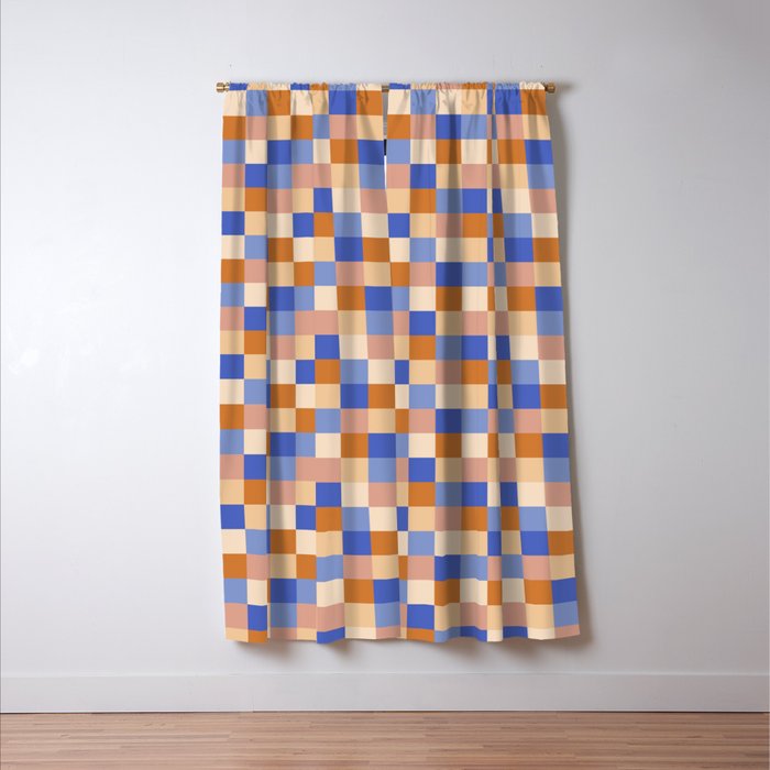 Bold Retro Checks Pattern - Small XXIX Window Curtain Gallery Image 3