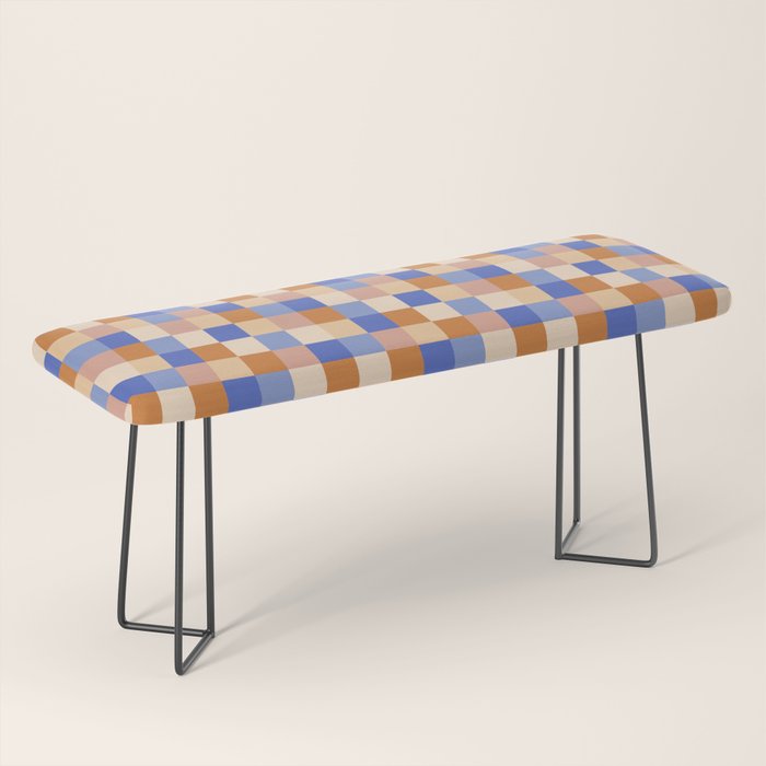 Bold Retro Checks Pattern - Small XXIX Bench Gallery Image 1