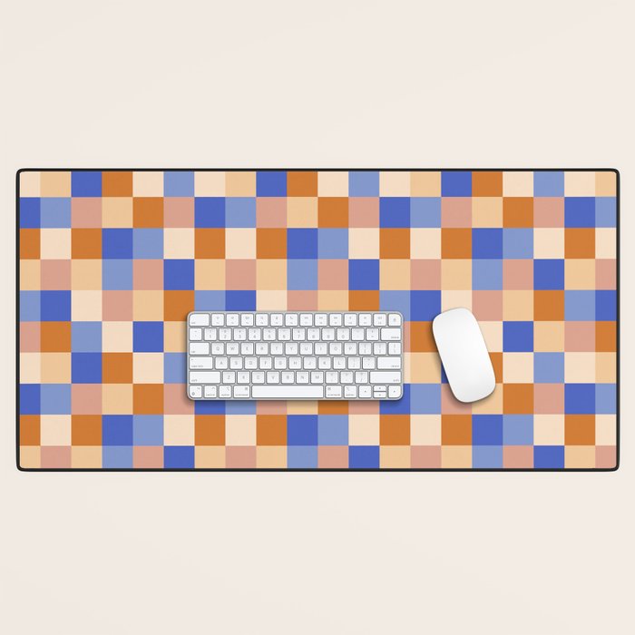 Bold Retro Checks Pattern - Small XXIX Desk Mat Gallery Image 1