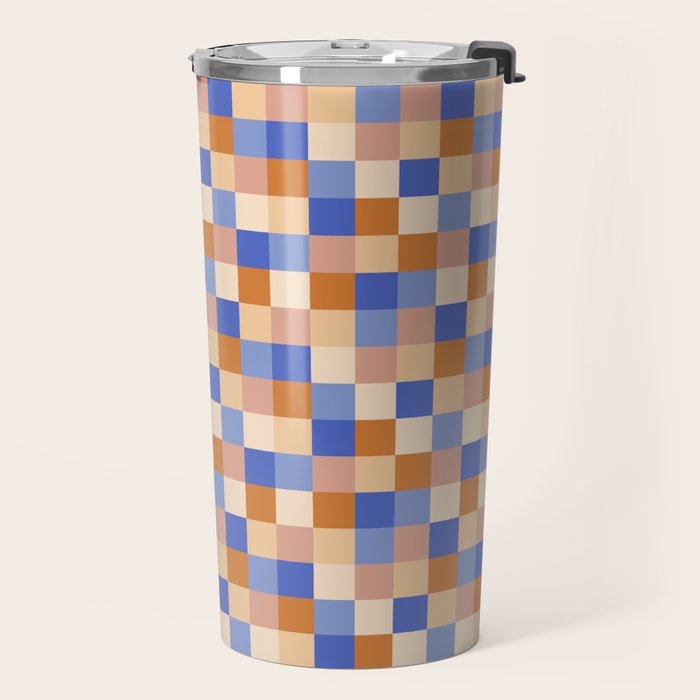 Bold Retro Checks Pattern - Small XXIX Travel Mug Gallery Image 2