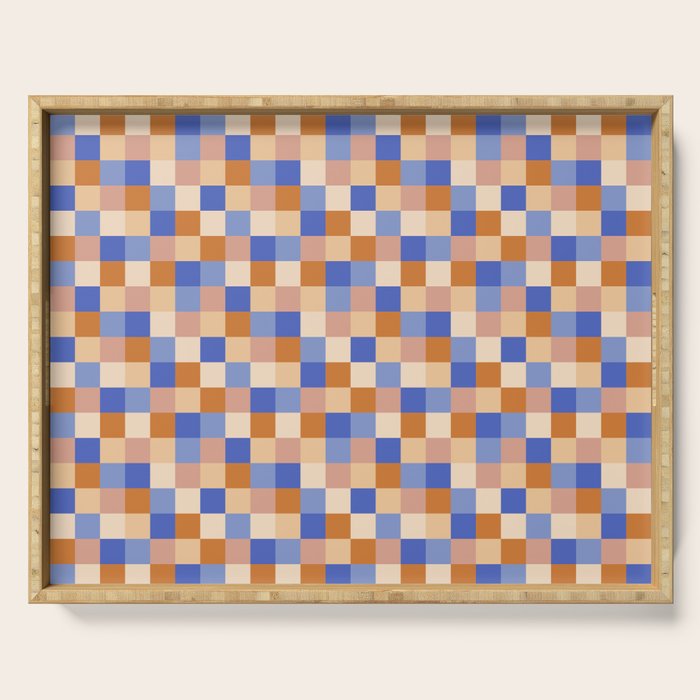 Bold Retro Checks Pattern - Small XXIX Serving Tray Gallery Image 1