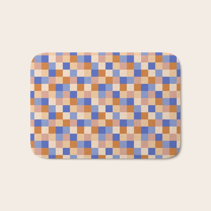 Bold Retro Checks Pattern - Small XXIX Bath Mat Gallery Image 1