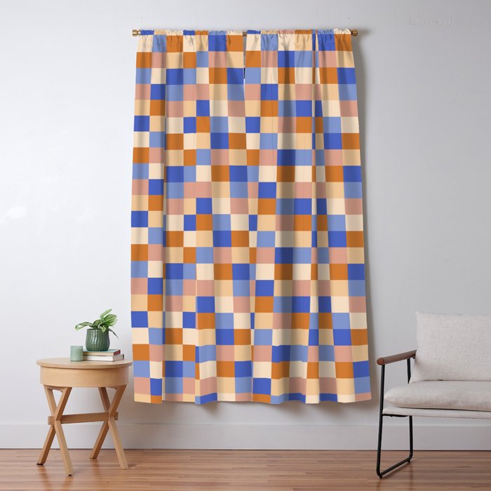 Bold Retro Checks Pattern - Small XXIX Window Curtain Gallery Image 1