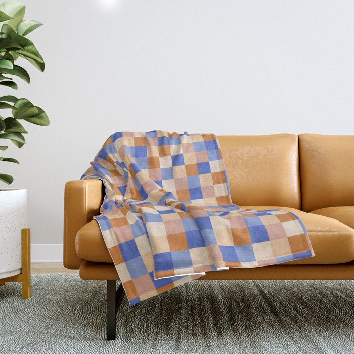 Bold Retro Checks Pattern - Small XXIX Throw Blanket Gallery Image 1