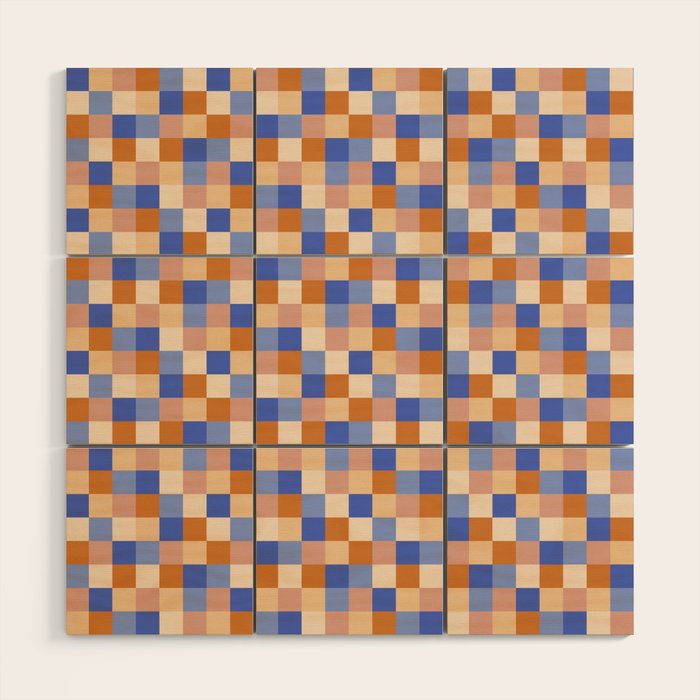 Bold Retro Checks Pattern - Small XXIX Wood Wall Art Gallery Image 1