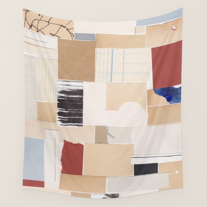 Plan / Mixed Media Collage Wall Tapestry Gallery Image 1