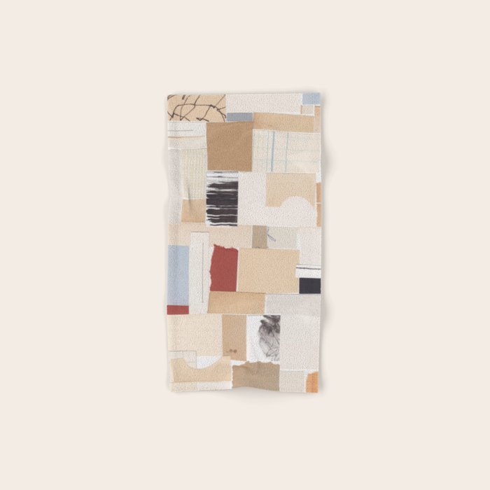Plan / Mixed Media Collage Bath Towel Gallery Image 1