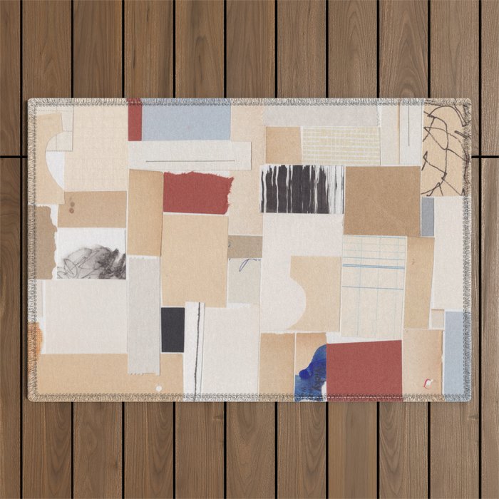 Plan / Mixed Media Collage Outdoor Rug Gallery Image 1