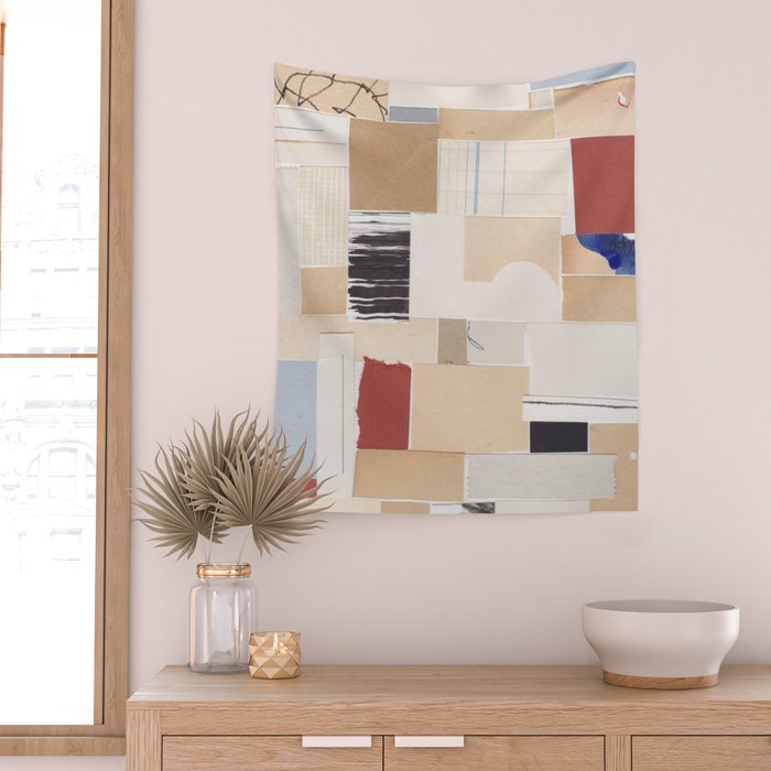 Plan / Mixed Media Collage Wall Tapestry Gallery Image 2