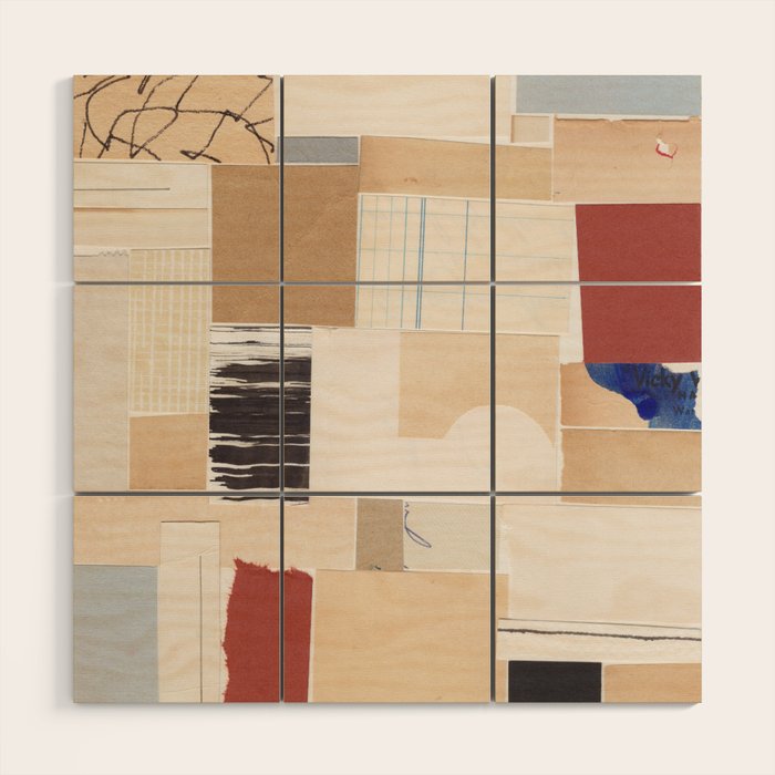 Plan / Mixed Media Collage Wood Wall Art Gallery Image 1