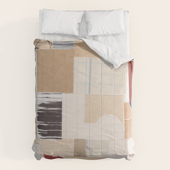 Plan / Mixed Media Collage Comforter Gallery Image 6