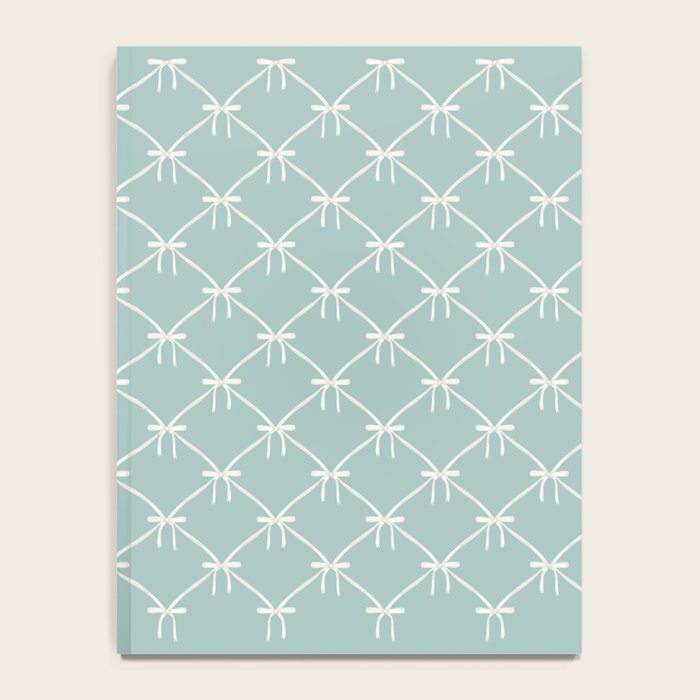 Bows & Ribbons Pattern XXVIII Pastel Mint Green Notebook Gallery Image 4
