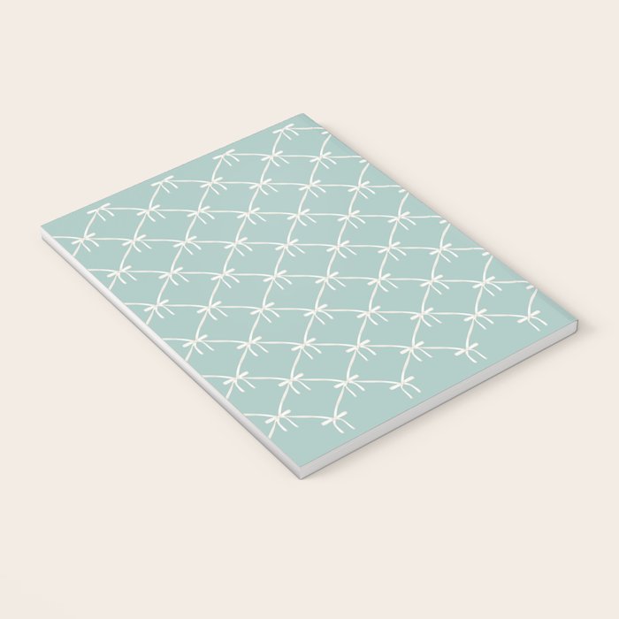 Bows & Ribbons Pattern XXVIII Pastel Mint Green Notebook Gallery Image 3