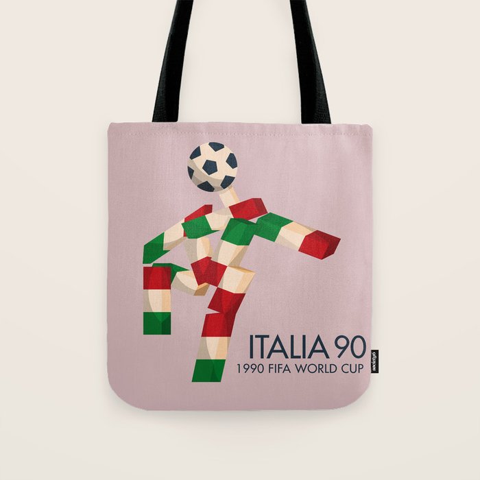 Vintage World Cup poster, Ciao, Italia 90 mascot, old football print Tote Bag Gallery Image 1